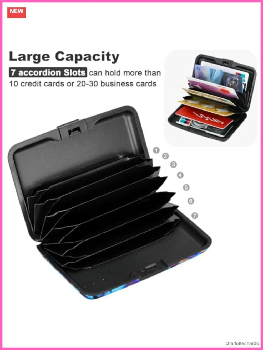 RFID Blocking Aluminum Card Holder with 7 Slots, Metal Wallet for Men & Women,